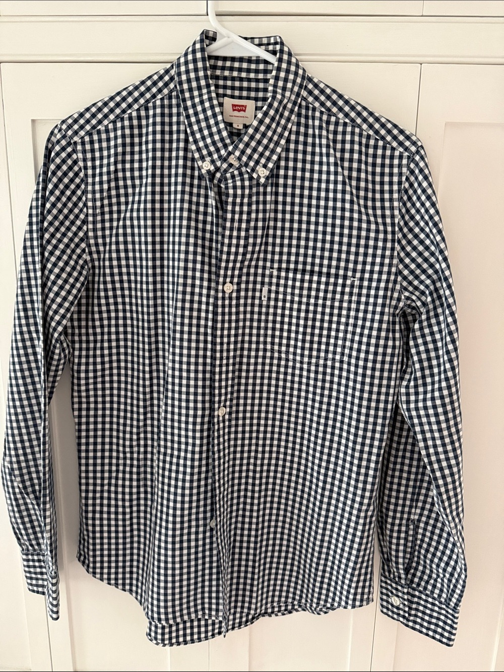 Men’s SMALL Levi's Men's Navy & White  Button-Down Shirt
